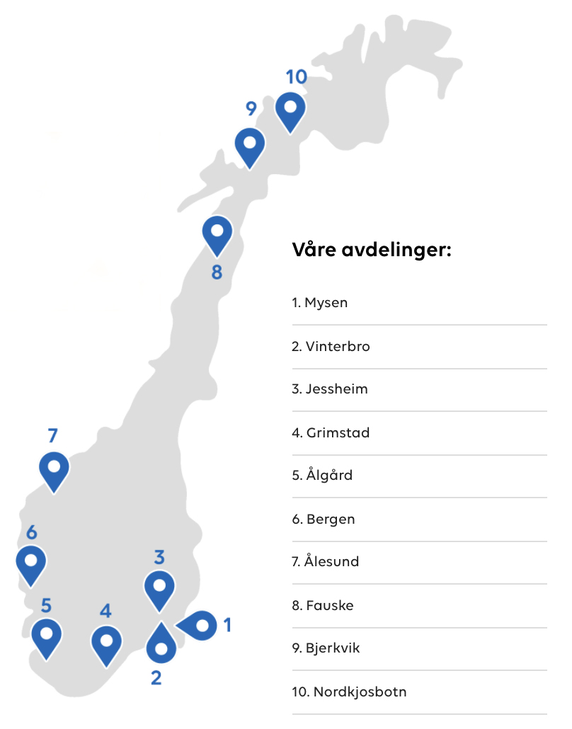 kart Ferda sine avdelinger