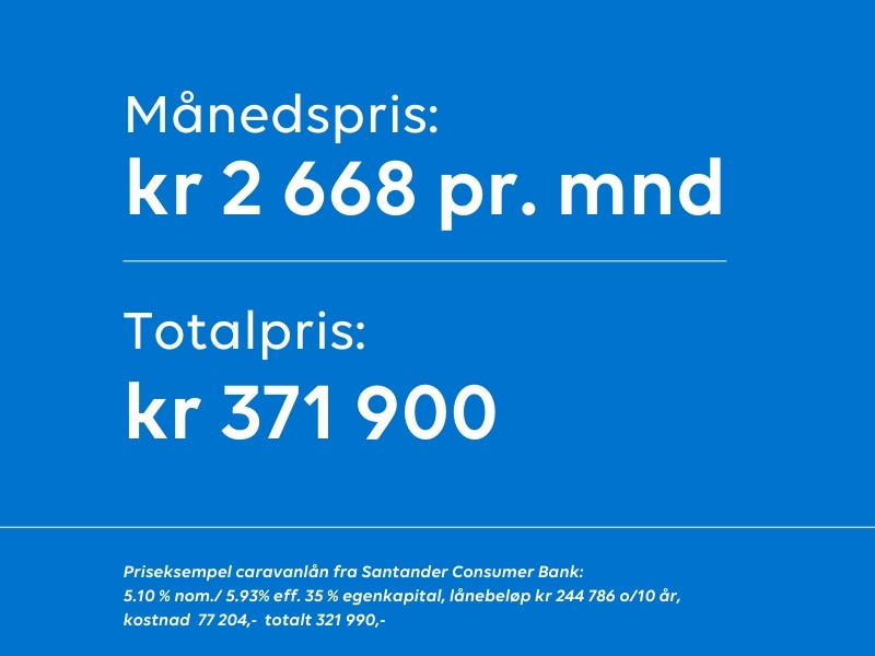 Priseksempel campingvogn finansiering 